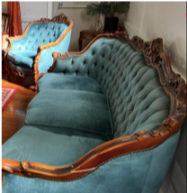 Load image into Gallery viewer, Blue arm chairs No2