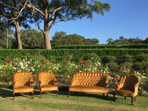 Gold 2 seater lounge
