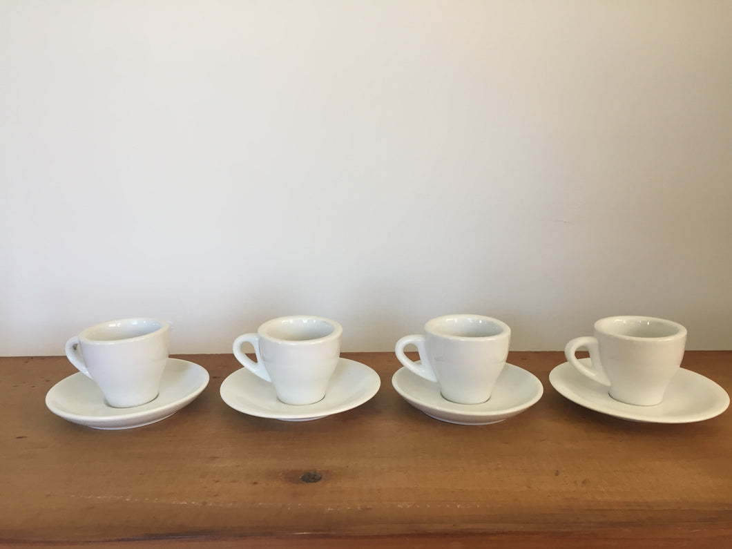 White tea cups and saucers