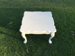 White vintage square table