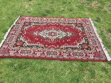 Load image into Gallery viewer, Red Rug B with fringe - 140cm x 200cm