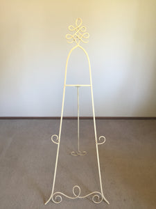 Cream metal easel