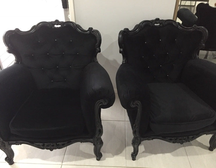 Black arm chairs