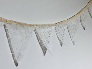 Bunting - White lace