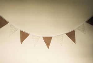 Bunting - lace and hessian