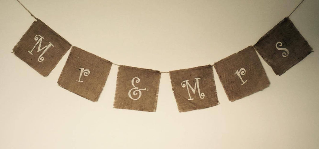 Bunting - MR & MRS - Hessian