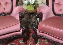 Load image into Gallery viewer, Pink Chesterfield arm chairs