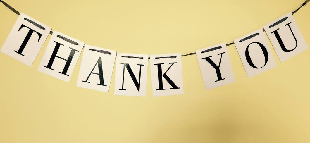 Bunting - THANK YOU - cardboard